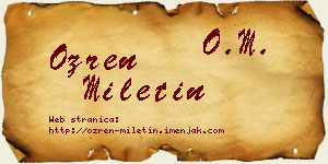 Ozren Miletin vizit kartica